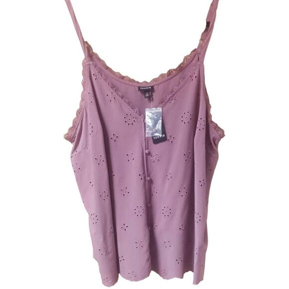  TORRID Plus Size Sophie eyelet cami & stretch twill boyfriend Short Set NWT 3X - Picture 3 of 15